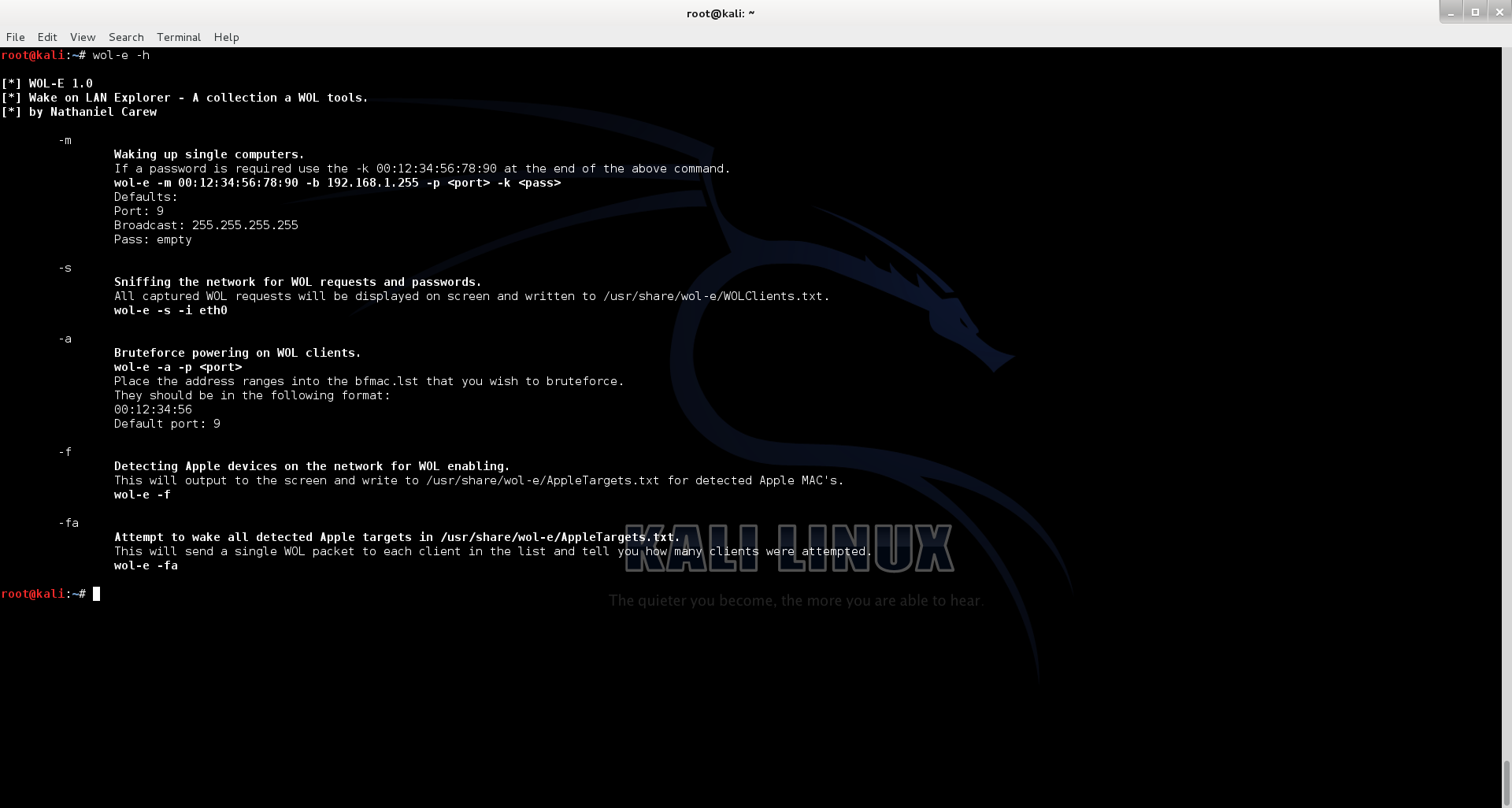 Kali tools catalog information gathering core dump overflow