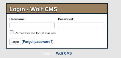 wolfcms admin login