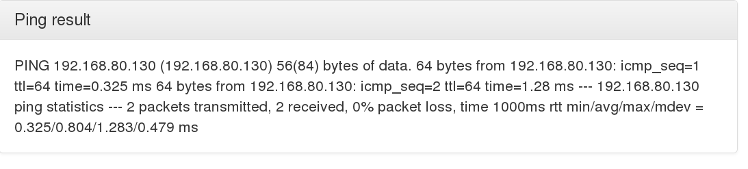 ping result